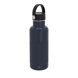 Bidón térmico en Acero Inox Reciclado de doble pared y 500 ml de capacidad. Exterior en acabado biselado mate. Incluye tapón a rosca con asa.