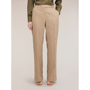 Motivi - Pantalones palazzo mezcla de lino - Beige