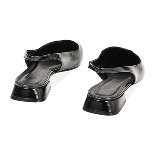 Ballerines slingback noires en naplack