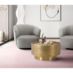 Mesa de centro - aluminio - bronce - 80x80x40cm