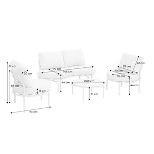 Salon de jardin aluminium 4 places SOLENA