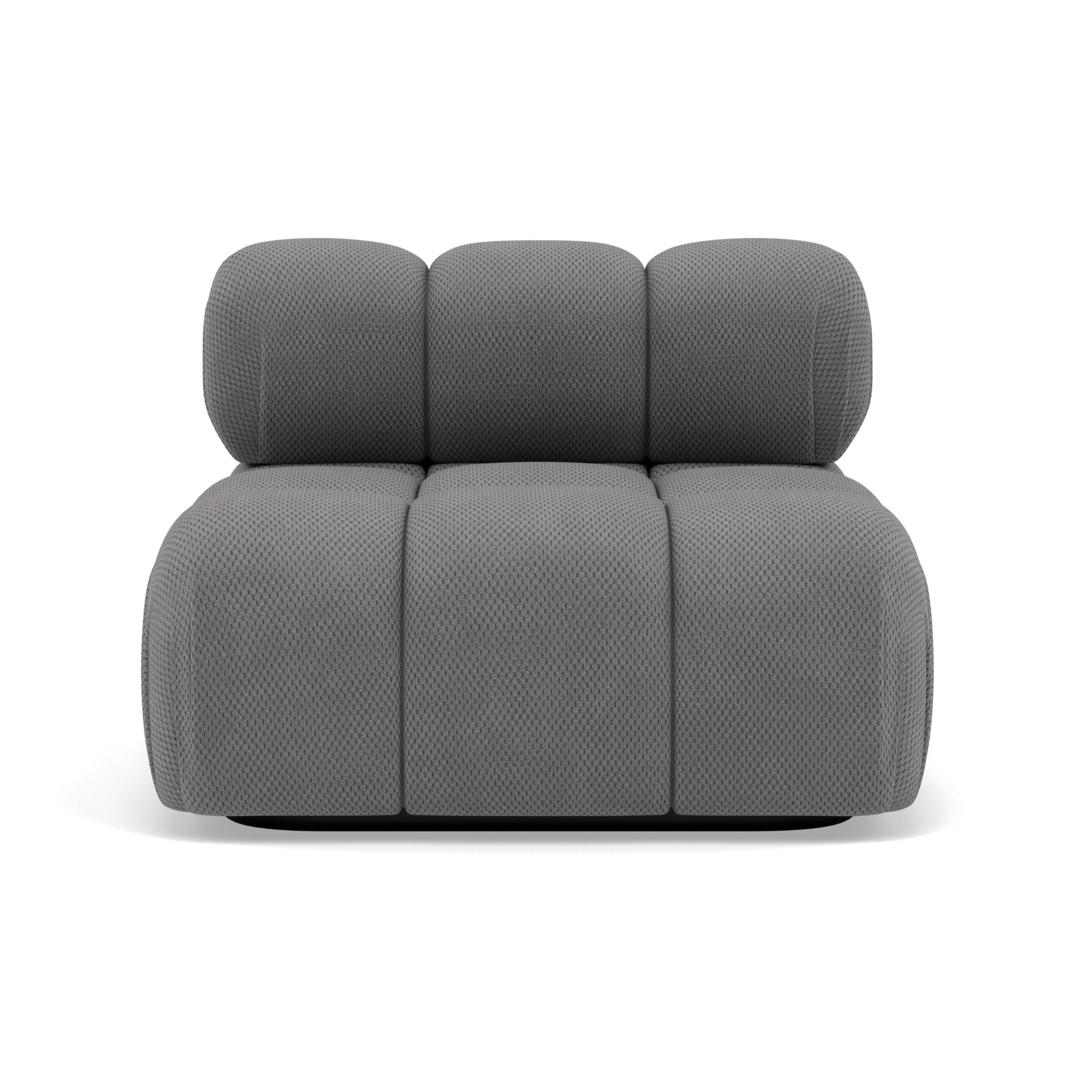 Ruby - module d'assise sans accoudoirs en velours texturé - Gris