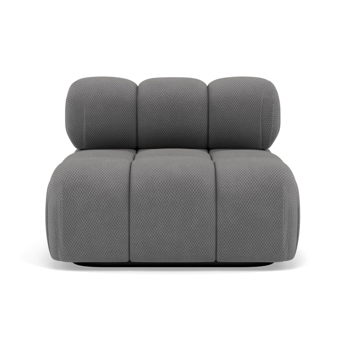Ruby - module d'assise sans accoudoirs en velours texturé - Gris