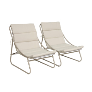 Fauteuil relax acier (lot de 2) EDENA