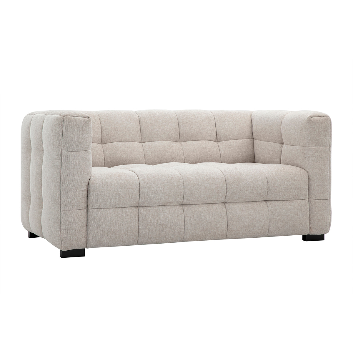 Canapé design 2 places en tissu effet velours texturé beige CORTO