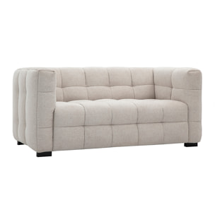 Canapé design 2 places en tissu effet velours texturé beige CORTO