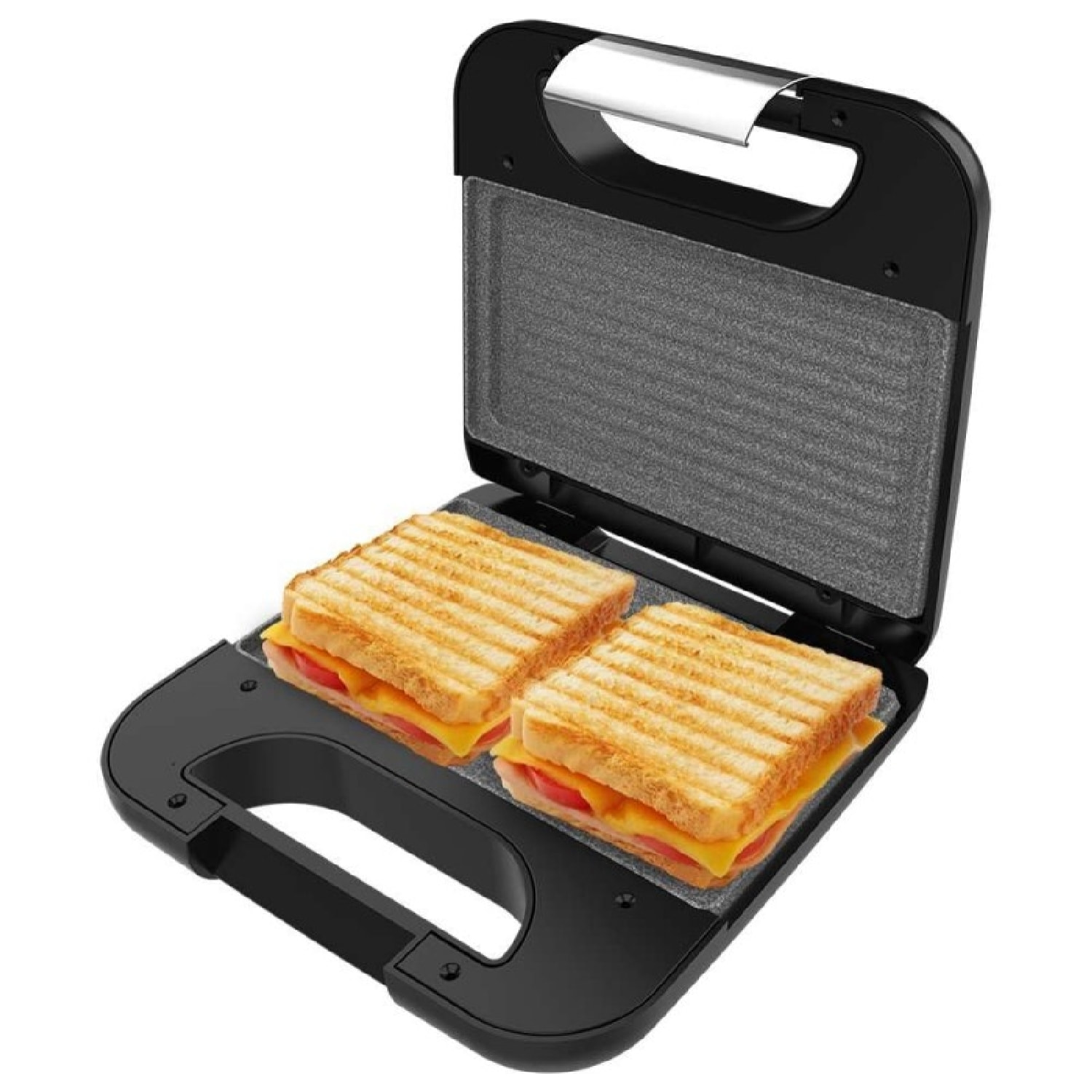 Sandwichera Rock'nToast Grill +, 800W de Potencia, Revestimiento piedra RockSton