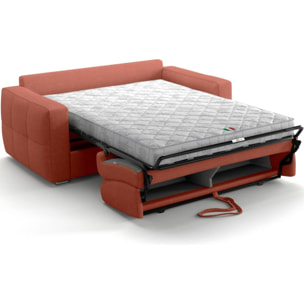 Canapé capitonné convertible 3 places en tissu chenille - ouverture express - CASSIAN