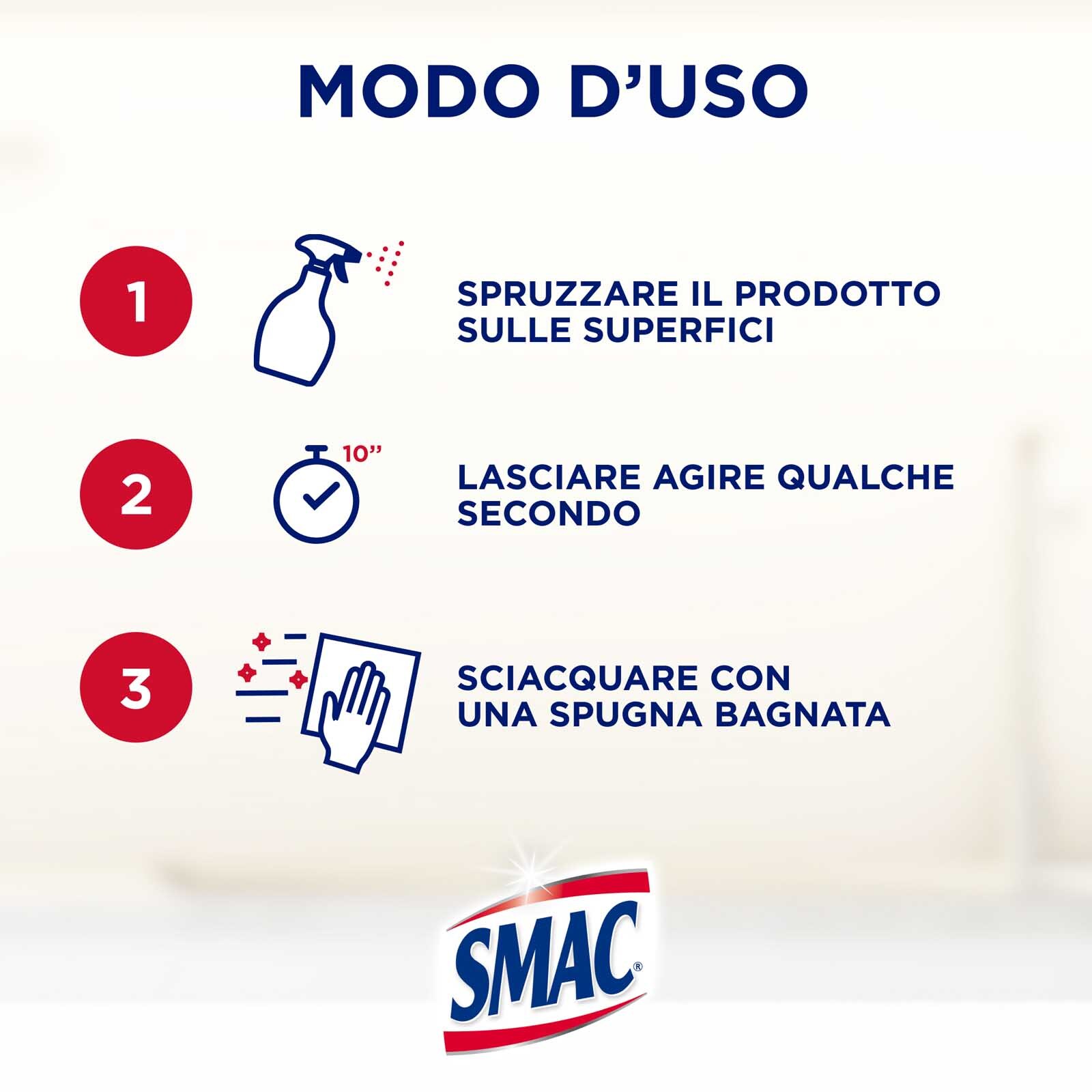 4x Smac Superfici Moderne Sgrassatore Spray - 4 Flaconi da 500ml