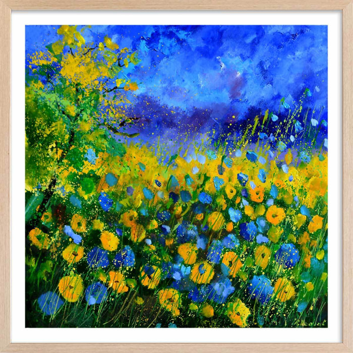 Affiche  sauvages et  des champs Affiche + cadre en bois - Chêne