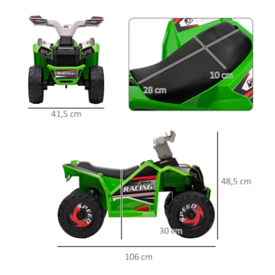 Quad électrique enfant V. max.  2,5 Km/h 6 V vert