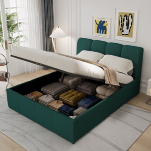 MOORE Lit nuage coffre 160x200cm velours vert