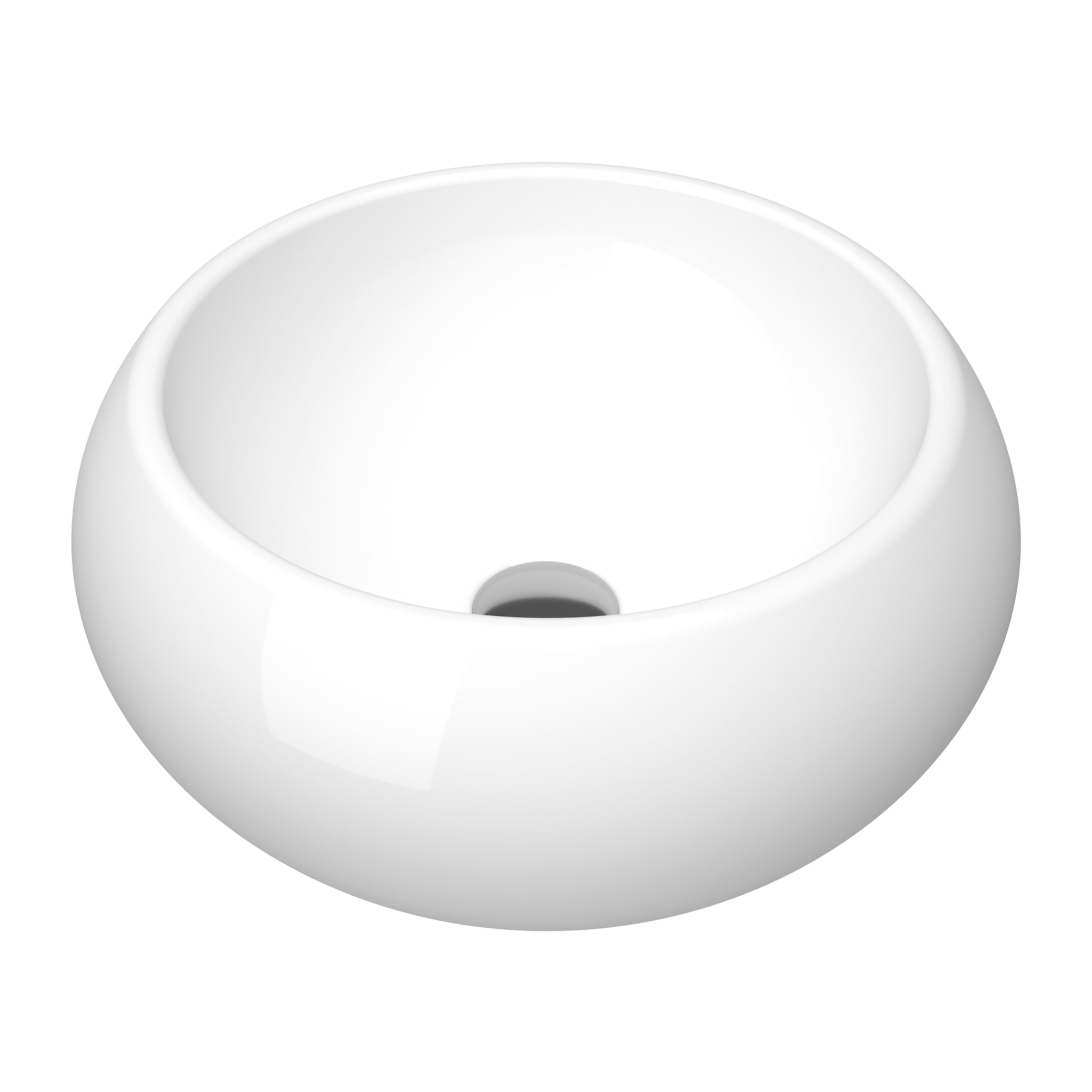 Vasque à poser en céramique blanche ronde - 40x15cm - POP BOWL