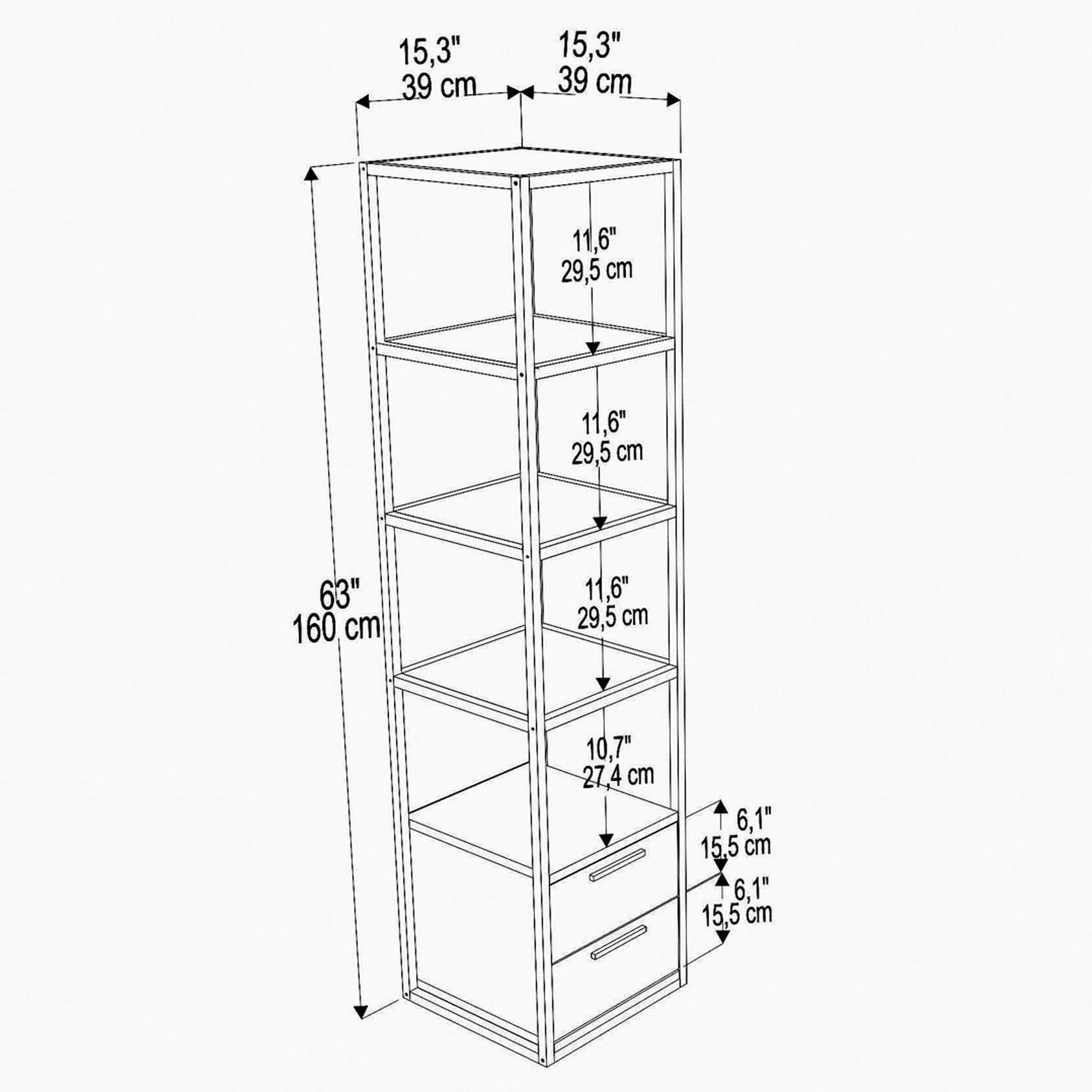 Librería, 100% tablero de aglomerado rechapado en melamina, color blanco_x000D_
oscuro gris