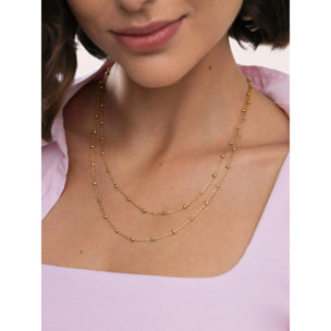 Collana Long Dots Acciao Placcato Oro