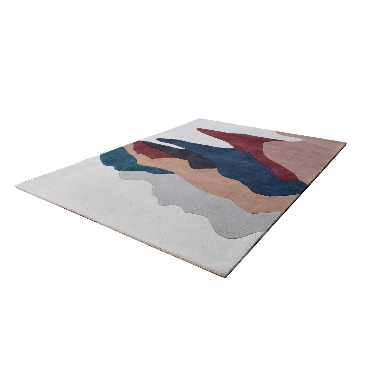 Tapis salon et chambre fait à la main en laine motif géométrique