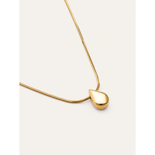 Collar Gota Drop Acero Baño Oro