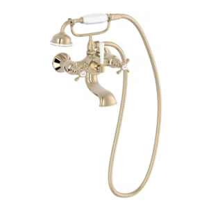 Mélangeur baignoire Cléo 1889 avec pommeau douche Or beige