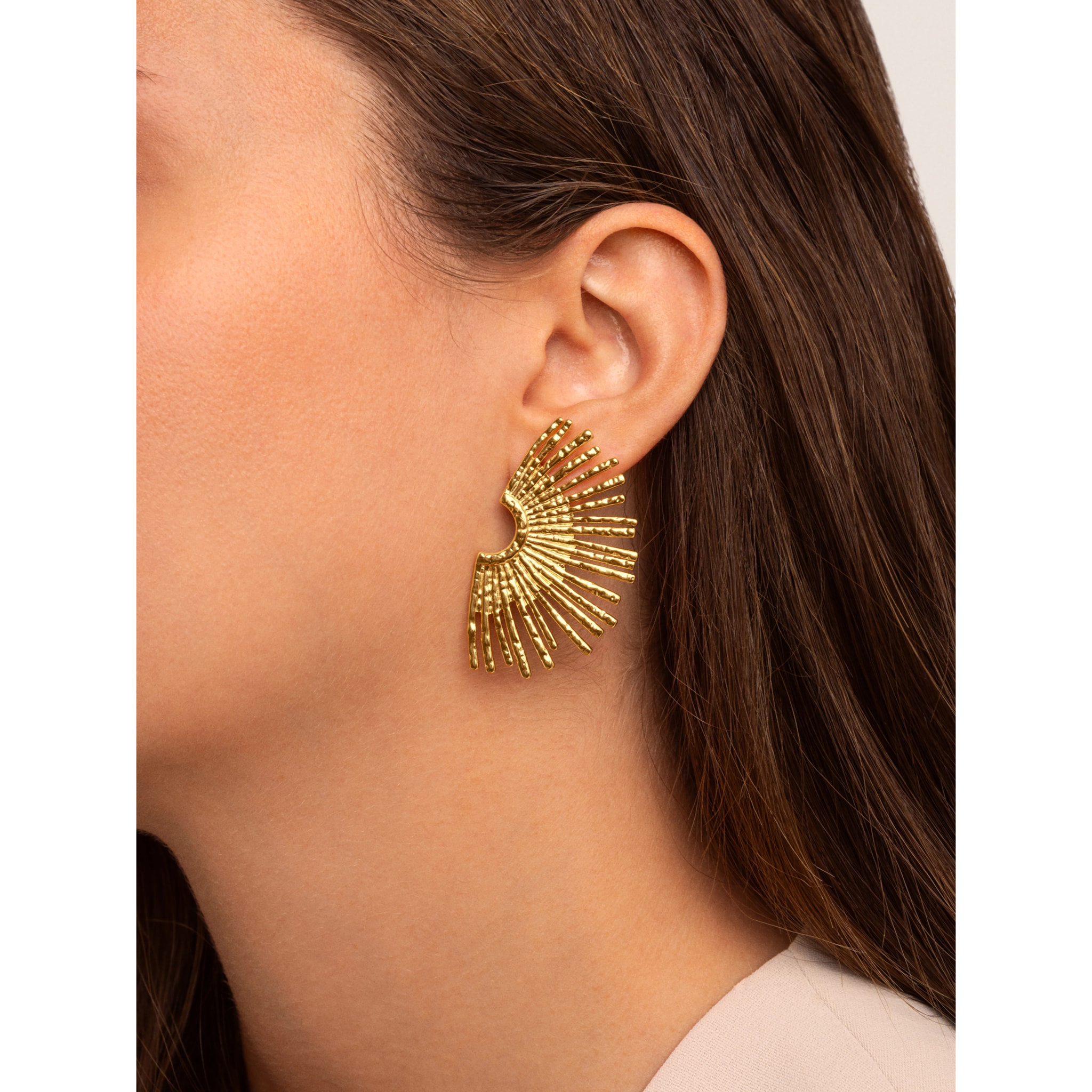 Orecchino Sunbeam in Acciaio Placcato Oro