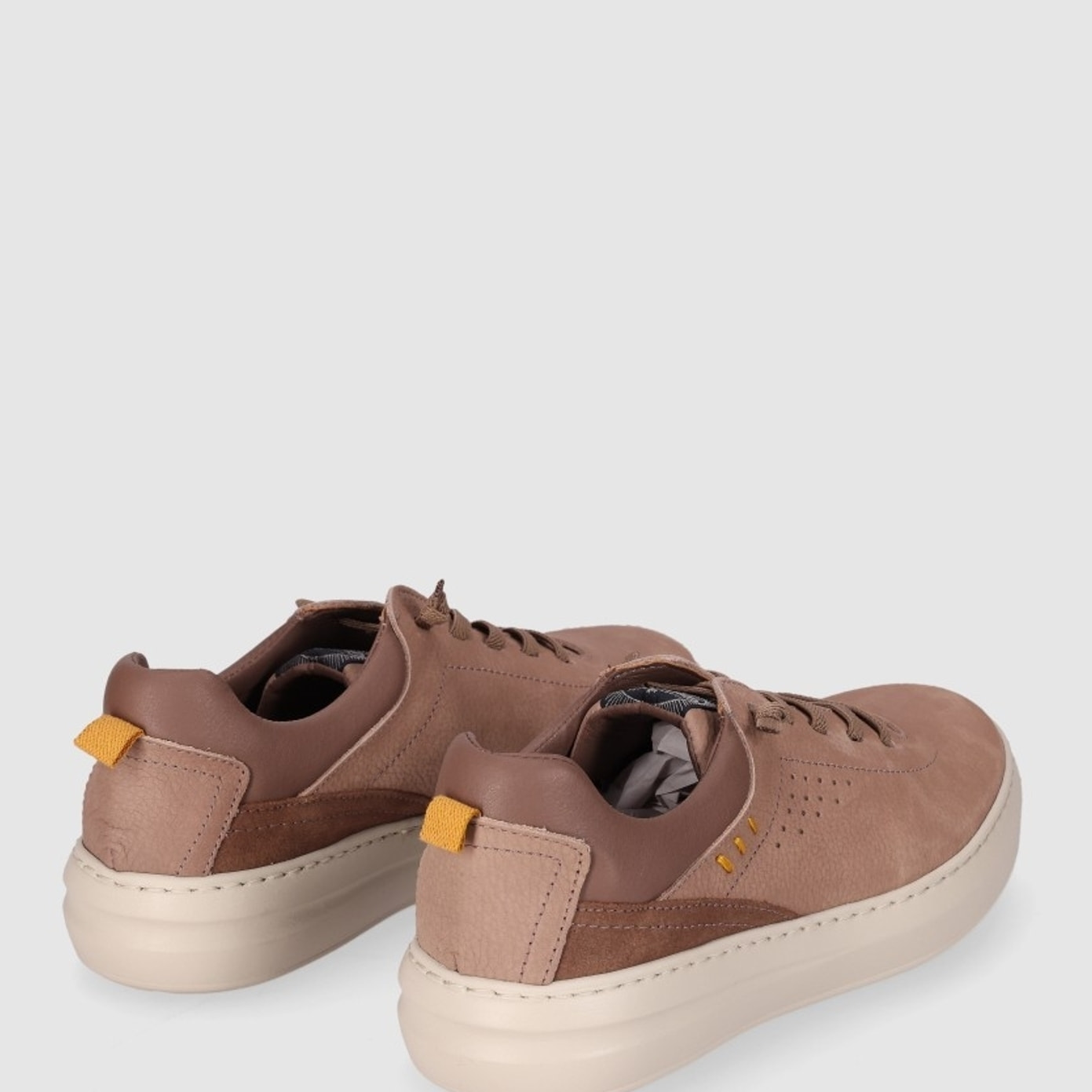 Zapatos de Piel - Taupe - Tacón: Bajo