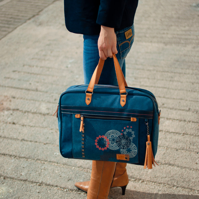 Bolso Maletin Portaordenador Mujer Lois Pasadena Azul