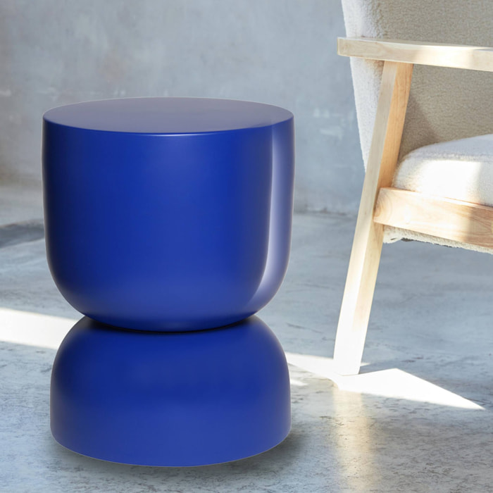 Table d'appoint. bout de canapé. table de chevet en métal. bleu Madi Ø32 x H 42cm
