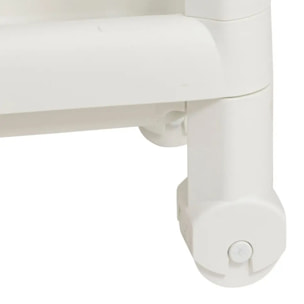 Desserte à roulettes 3 niveaux blanc H70,5cm