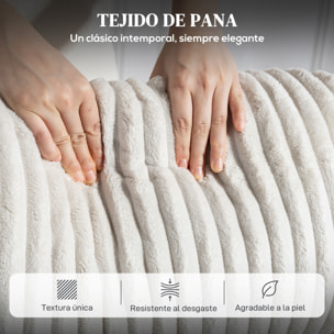 Sillón Relax Reclinable, Sillón Reclinable Manual, Tapizado en Pana, Instalación Rápida, Reposapiés, Acolchado Grueso, para Salón, Dormitorio, Oficina, Crema