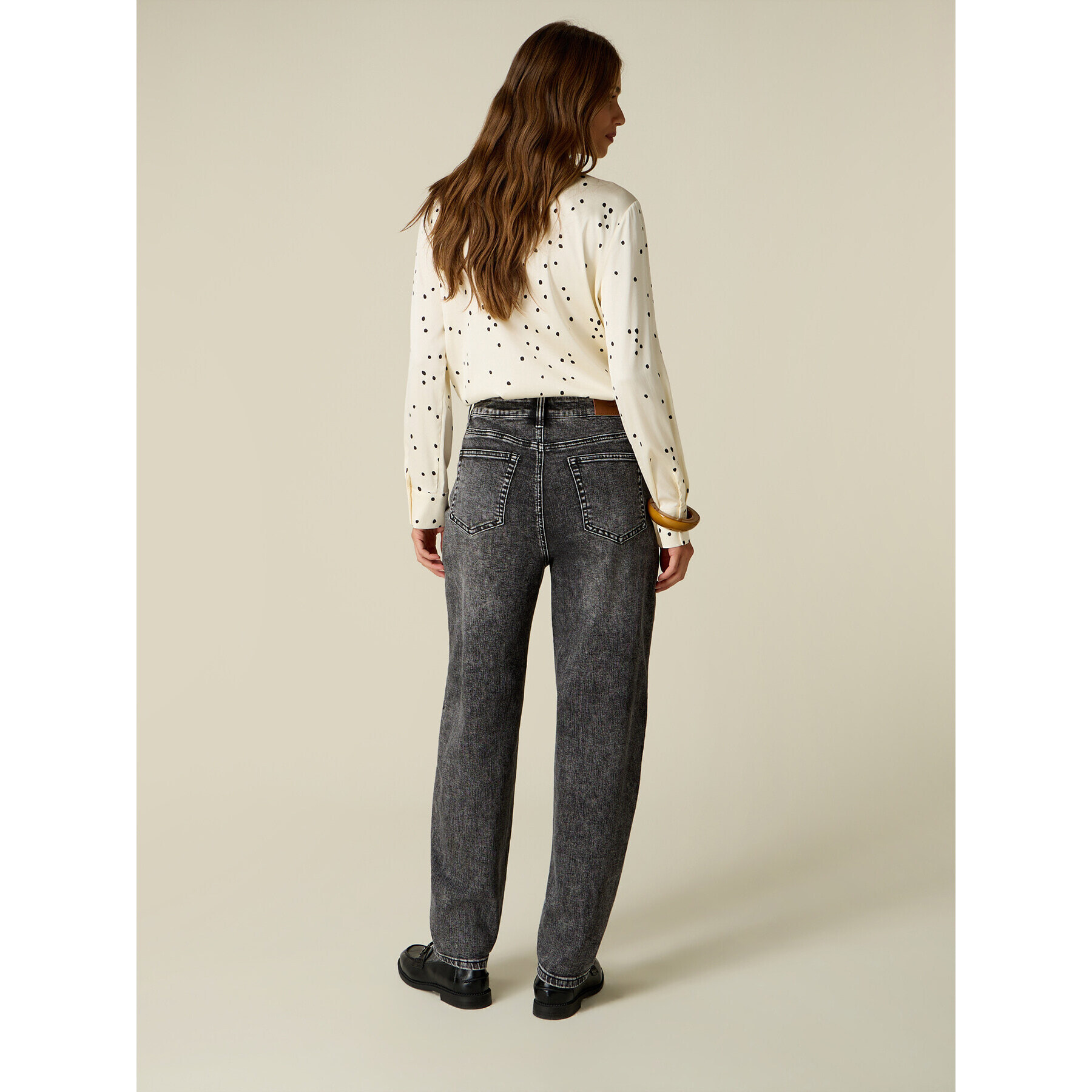 Oltre - Jeans boyfit stone washed - Grigio