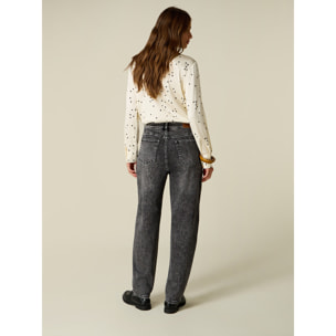 Oltre - Jeans boyfit stone washed - Grigio
