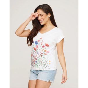 Camiseta Manga Corta Estampado - Floyote