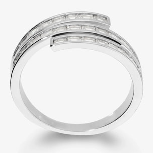 Anello Contrarié con Pavé di Cubic Zirconia a Baguette