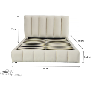 Lit avec coffre "Annie" 180 x 200 cm - Beige