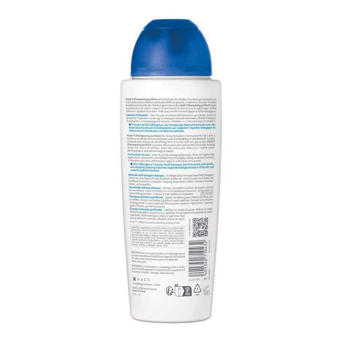 Nodé P Shampooing - Antipelliculaire Purifiant - Cheveux à Tendance Grasse 400ml