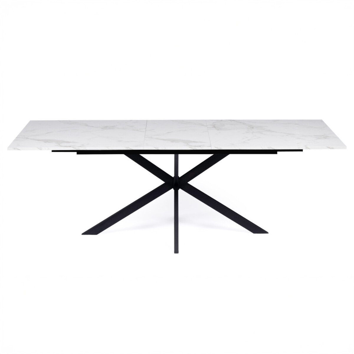 Table à manger extensible Spider 160-200cm effet marbre blanc