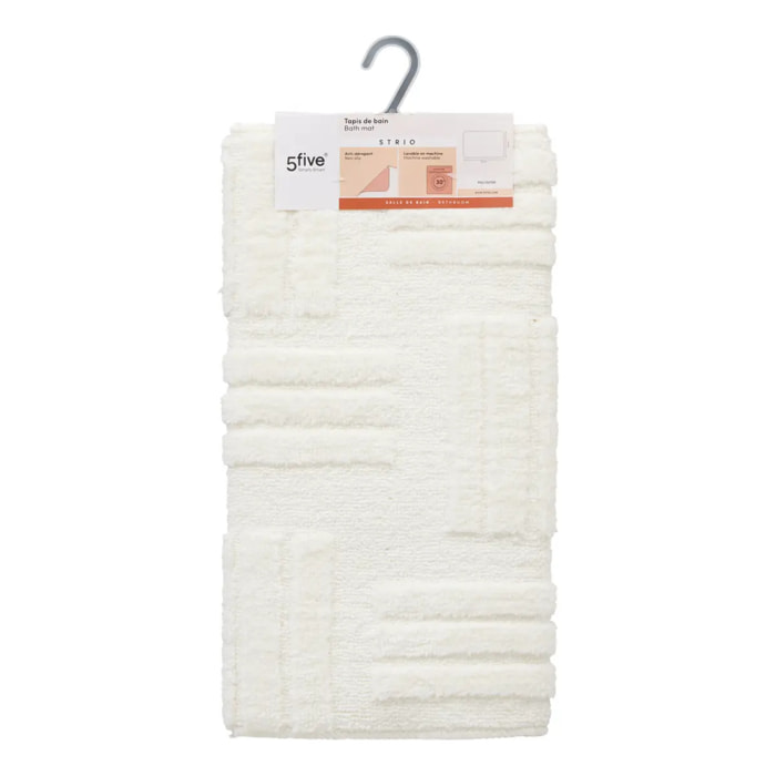 Tapis de bain Strio 50x75cm blanc