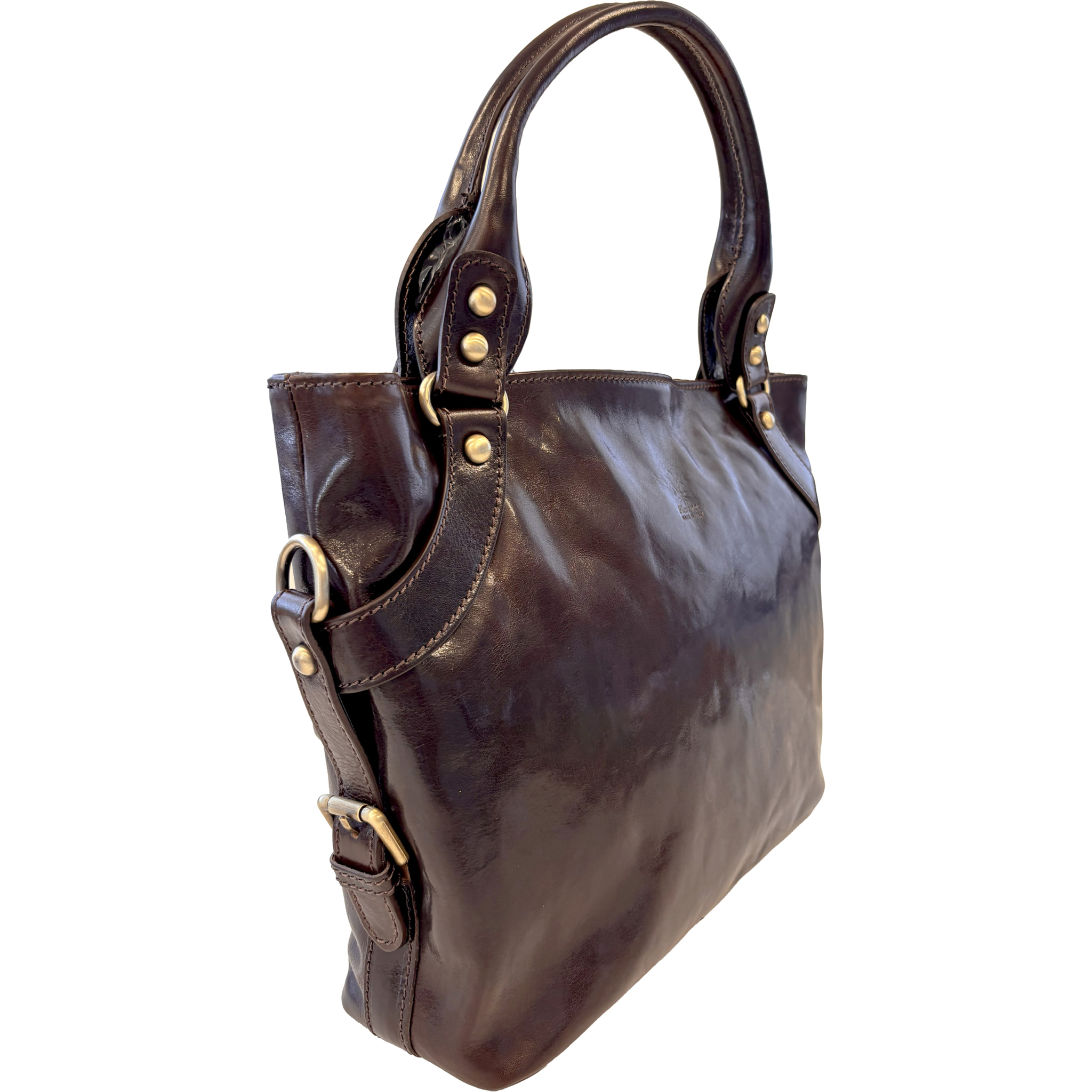 Borsa a Spalla Borsa Shopper da Donna in Pelle Lucida con Tracolla Removibile