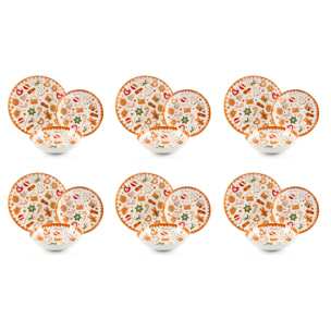 Service de Table 18 pièces Excelsa - Wonderful Ginger, Porcelaine Multicolore