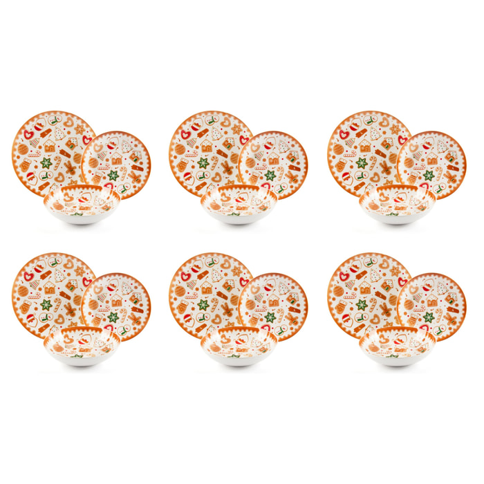 Service de Table 18 pièces Excelsa - Wonderful Ginger, Porcelaine Multicolore