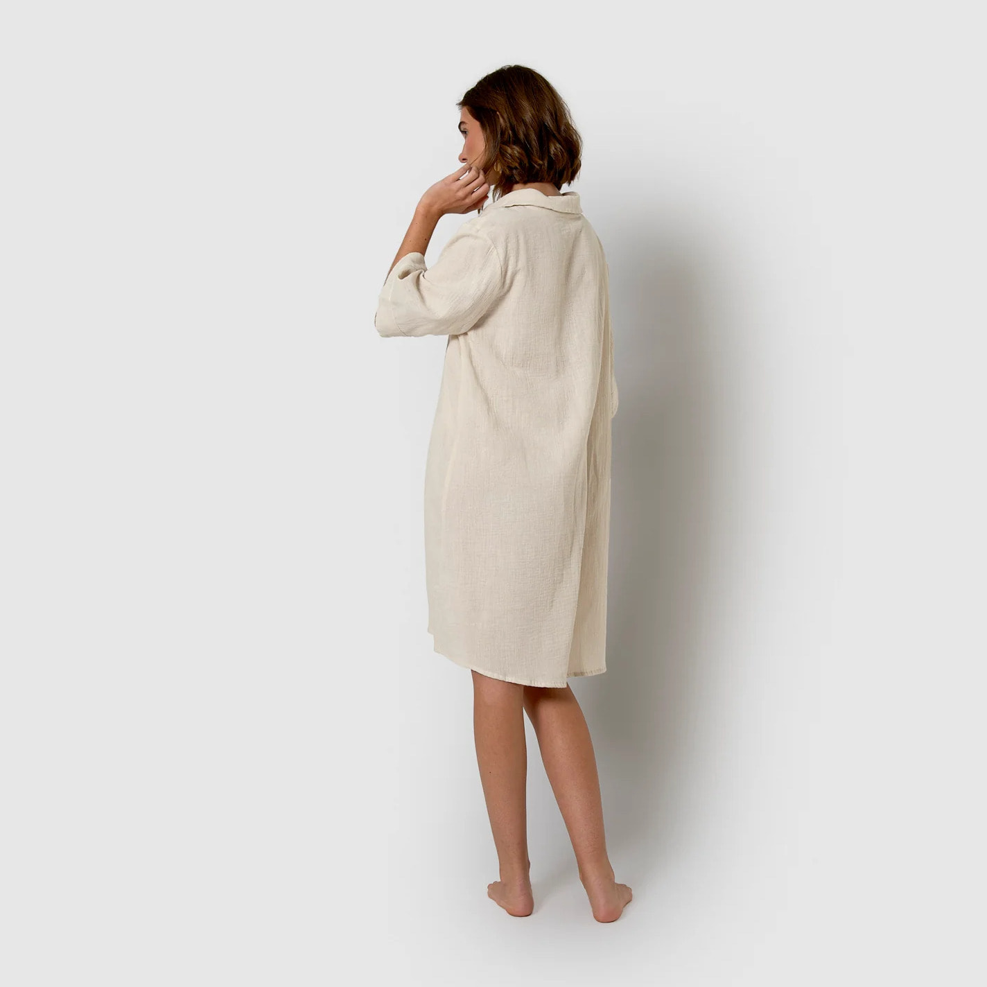 Vestido corto muselina blanco