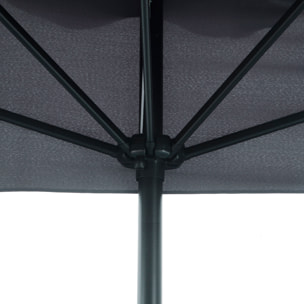 Sombrilla Rectangular 230x130x249 cm Parasol para Pared Media Sombrilla con Manivela Protección UV Impermeable Sombrilla para Balcón Terraza Jardín Gris Oscuro
