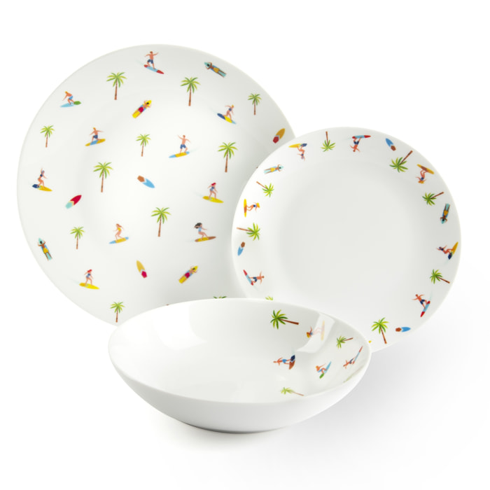 Service de table 18 pièces Excelsa – Honolulu, Porcelaine Blanc