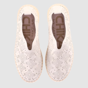 Zapatos de Piel Sintética - Beig - Tacón: 4 cm