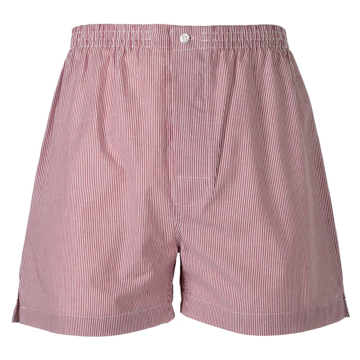 SHORTS GRINO cotone riga rossa e bianca