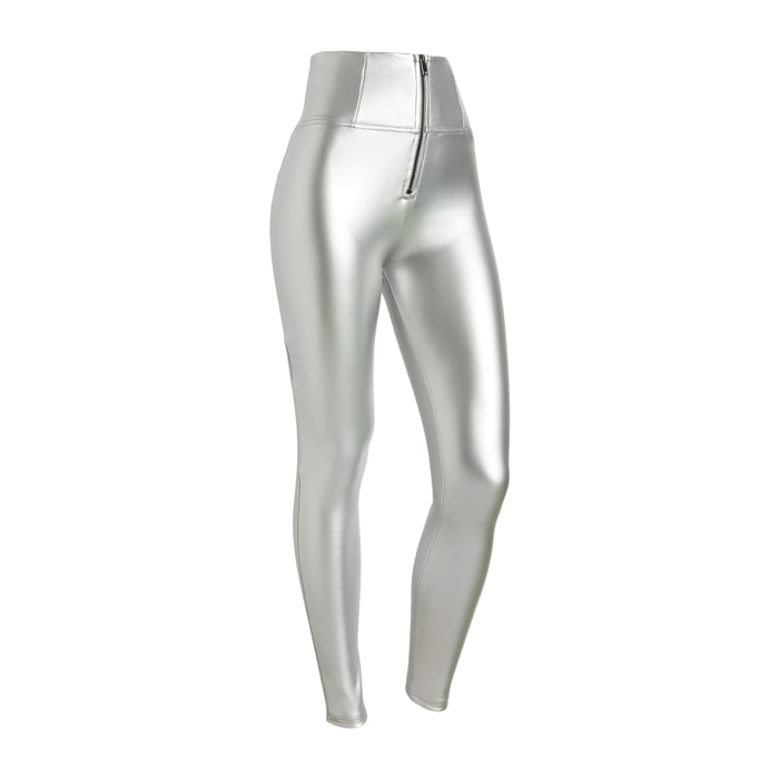 Pantaloni WR.UP® vita altissima in similpelle metallizzata