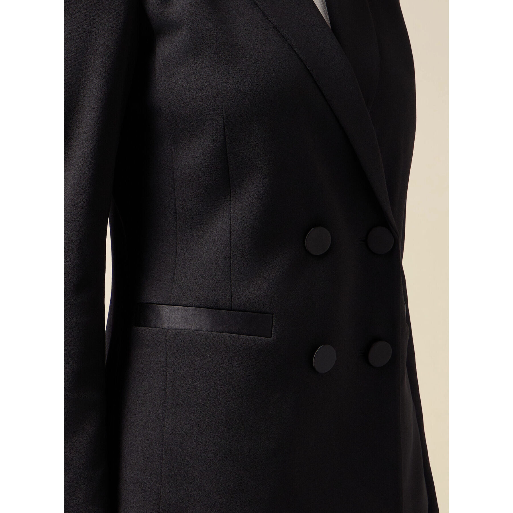 Oltre - Blazer cruzado con botones forrados - Negro