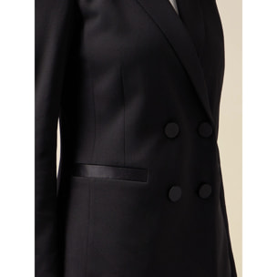 Oltre - Blazer cruzado con botones forrados - Negro