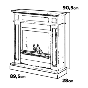 Jefferson - Camino a bioetanolo da terra in legno 89,5x28xH90,5 cm, colore nero