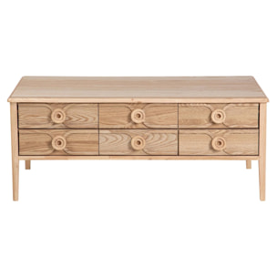 Mesa De Centro Mdf Marron 110x56x45cm