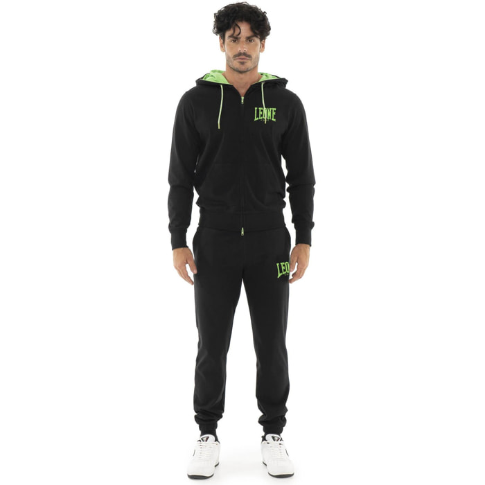 Tuta da uomo in cotone non garzato con cappuccio Leone Boxing legend